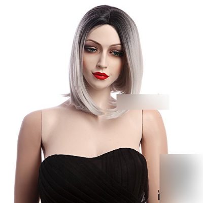 21-Straight-Black-Root-Grey-Ombre-Synthetic-Hair-Bob-Wigs-for-Women-0