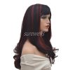 CoolLong-Black-And-Red-Secondary-Colors-Curly-Big-Waves-Full-fringe-bangs-hairstyleWith-Black-Highlights-soft-layered-flowing-curls-Hair-Style-Women-Wig-0-0