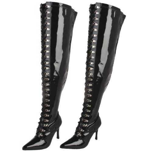 Details about   Pleaser Funtasma Wide Shaft Lace Up Thigh High Boots Adult Women DOMINATRIX3024X 