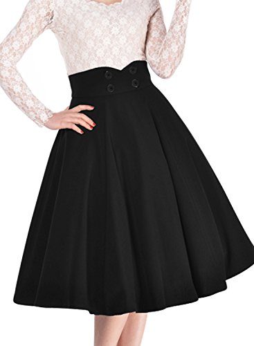 Miusol-Womens-Vintage-High-Waist-A-line-Retro-Casual-Swing-Skirt-0