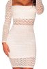 NianNvJiao-Womens-Lace-Long-Solid-Color-Drape-Effect-Popular-Dress-White-One-Size-0-2