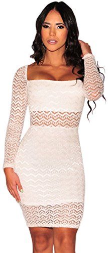 NianNvJiao-Womens-Lace-Long-Solid-Color-Drape-Effect-Popular-Dress-White-One-Size-0
