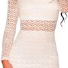 NianNvJiao-Womens-Lace-Long-Solid-Color-Drape-Effect-Popular-Dress-White-One-Size-0-3