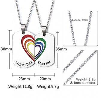 Stainless-Steel-Rainbow-Puzzle-Heart-Pendant-Necklace-for-Gay-Lesbian-PrideFree-Chain-20-inch-0-0
