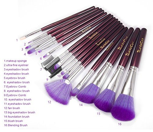 iLoveCos-Makeup-Brushes-Set-16PCS-Eyeshadow-Lip-Brush-Set-Multifunctional-Premium-Wood-Handle-Foundation-Blending-Blush-Cosmetics-Eyeliner-Face-Powder-Makeup-Brush-Kit-With-Portable-Makeup-Bag-0-1