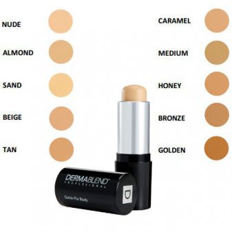 Dermablend Quick-Fix Body Full Coverage Foundation Stick Swatches
