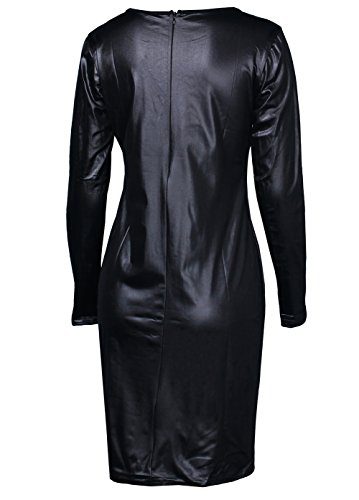 Sarin-Mathews-Women-Faux-Leather-Bodycon-Pencil-Party-Midi-Clubwear-Dress-0-1
