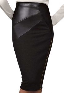 Womens PU Leather Pencil Skirt By Just Quella