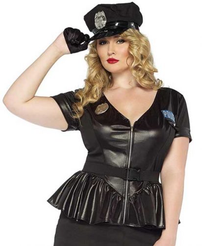 3 Piece Traffic Cop Costume Crossdresser Plus-Size Outfit by Leg Avenue