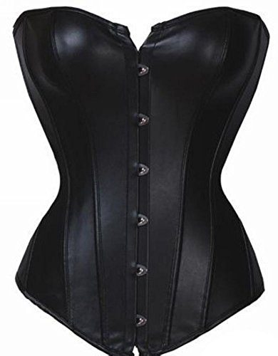 Bustier-Corset-Sexy-Womans-Bombshell-Faux-LeatherDress-Lingerie-Skirt-A262-0-4