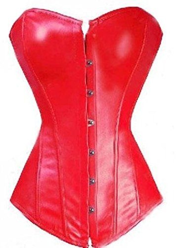 Bustier-Corset-Sexy-Womans-Bombshell-Faux-LeatherDress-Lingerie-Skirt-A262-0-5