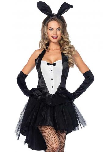 Crossdresser Bunny Girl Costume 3 Piece Tux and Tails by Leg Avenue
