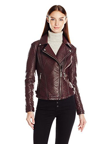 GUESS-Womens-Almost-Leather-Moto-Jacket-Pu-0