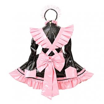 Gocebaby-Sissy-Maid-Pink-PVC-Lockable-Dress-Uniform-Costume-0-1