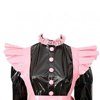 Gocebaby-Sissy-Maid-Pink-PVC-Lockable-Dress-Uniform-Costume-0-3