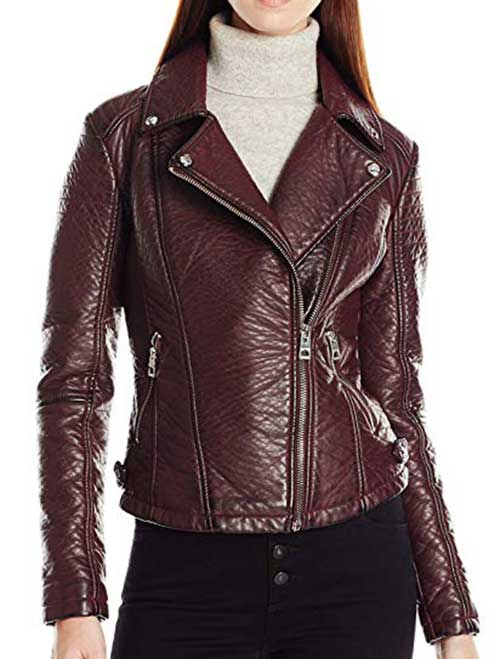 guess asymmetrical leather moto jacket