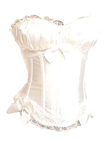 AlivilaY-Fashion-Womens-Vintage-Sexy-Overbust-Bowknot-Corset-8899-White-S-0