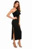 ANGVNS-Women-Casual-Sleeveless-Solid-One-Shoulder-Pullover-Evening-Split-Bodycon-Dress-0