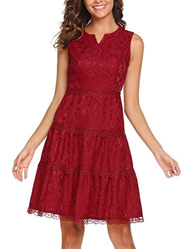 ANGVNS-Womens-Casual-V-Neck-Sleeveless-Empire-Waist-A-Line-Cocktail-Party-Floral-Lace-Dress-0