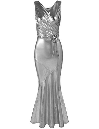 ANGVNS-Womens-Sleeveless-V-Neck-Pu-Leather-Boycon-Faux-Wrap-Prom-Evening-Gown-0