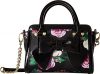 Betsey-Johnson-Patent-Bow-Double-Zip-Top-MIni-Cross-body-Satchel-Shoulder-Handbag-Black-Floral-0