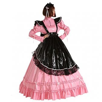 GOceBaby-French-PVC-Prissy-Sissy-Maid-Lockable-Long-Dress-Costume-Crossdress-Uniform-0-3
