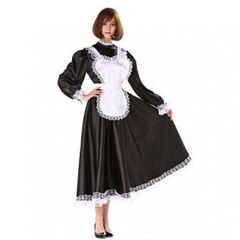 GOceBaby-Sissy-Girl-Maid-Lockable-Medium-Length-Satin-Dress-Uniform-Crossdresser-0-0