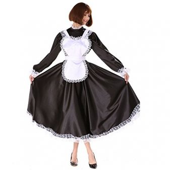 GOceBaby-Sissy-Girl-Maid-Lockable-Medium-Length-Satin-Dress-Uniform-Crossdresser-0-2