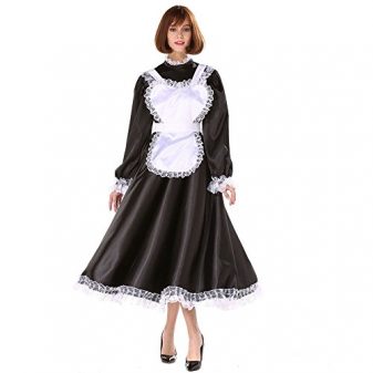 GOceBaby-Sissy-Girl-Maid-Lockable-Medium-Length-Satin-Dress-Uniform-Crossdresser-0-3