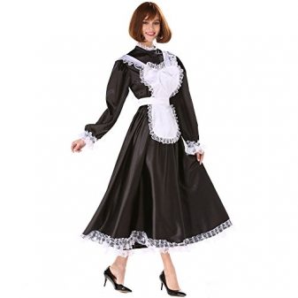 GOceBaby-Sissy-Girl-Maid-Lockable-Medium-Length-Satin-Dress-Uniform-Crossdresser-0-4