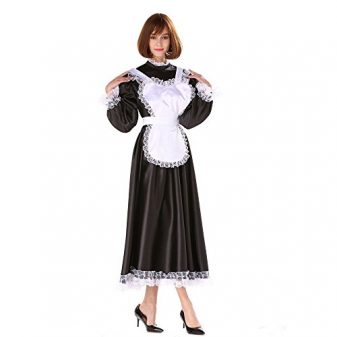 GOceBaby-Sissy-Girl-Maid-Lockable-Medium-Length-Satin-Dress-Uniform-Crossdresser-0-6