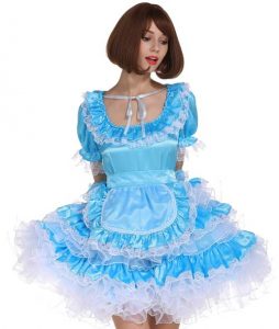 GoceBaby Sissy Maid Pale Blue Lockable Dress Puffy Crossdress Costume