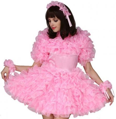 Gocebaby Sissy French Maid Lockable Organza Puffy A Line Dress Costume