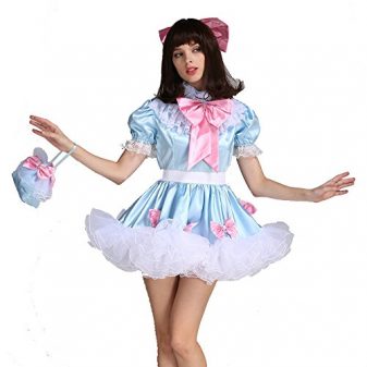Gocebaby-Sissy-Girl-Lockable-Maid-Bow-Dress-Stain-Puffy-Crossdress-Uniform-Costume-0-0