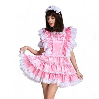 Gocebaby-Sissy-Girl-Maid-Satin-Pink-Lockable-Dress-Costume-Uniform-Crossdressing-0-0