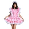 Gocebaby-Sissy-Girl-Maid-Satin-Pink-Lockable-Dress-Costume-Uniform-Crossdressing-0