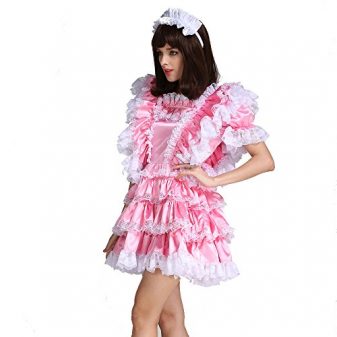 Gocebaby-Sissy-Girl-Maid-Satin-Pink-Lockable-Dress-Costume-Uniform-Crossdressing-0-3