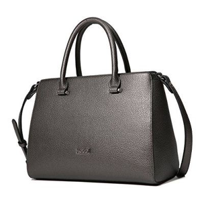 Kadell-Womens-Vintage-Soft-Leather-Handbag-Tote-Satchel-Shoulder-Bag-Top-Handle-Purse-Nickel-Black-0