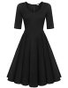 Leoneva-Womens-1950s-Vintage-Retro-Half-Sleeve-V-Neck-Tea-Boll-Swing-Dress-0-0