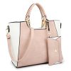 MMK-collection-Fashion-Handbag-with-coin-purseXL-11-Classic-Women-Purse-Handbag-for-Women-Signature-fashion-Designer-Purse-Perfect-Women-Satchel-Purse-11-6949-1-PinkWhite-0