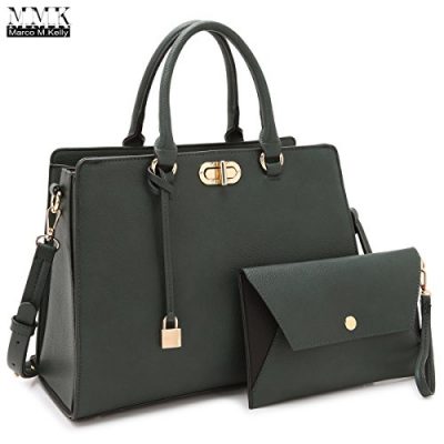 MMK-collection-Fashion-Handbag-with-coin-purseXL-11-Classic-Women-Purse-Handbag-for-Women-Signature-fashion-Designer-Purse-Perfect-Women-Satchel-Purse-XL-23-7581-GN-Army-Green-0