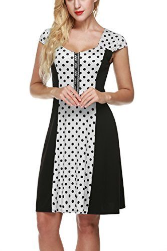 Zeagoo-Women-Summer-Short-Sleeve-Polka-Dots-A-Line-Flare-Party-Cocktail-Dress-Small-Type-2White-0