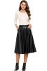 Zeagoo-Womens-Leather-Pleated-Skirt-Elastic-Waist-Midi-PU-Skirts-With-Pockets-0