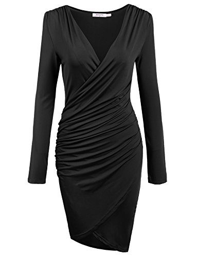 ANGVNS-Women-Long-Sleeve-Casual-Spring-Wear-to-Work-Party-Pencil-Dress-S-Black-0