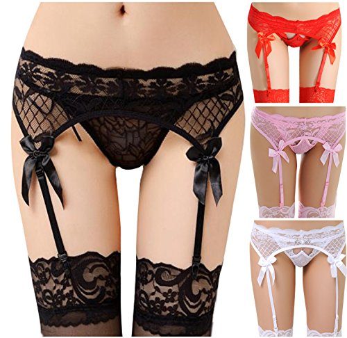 Adulove-Garter-Belt-Womens-4-Pack-Suspender-Belt-Set-with-Straps-and-Clips-for-Stockings-0-7