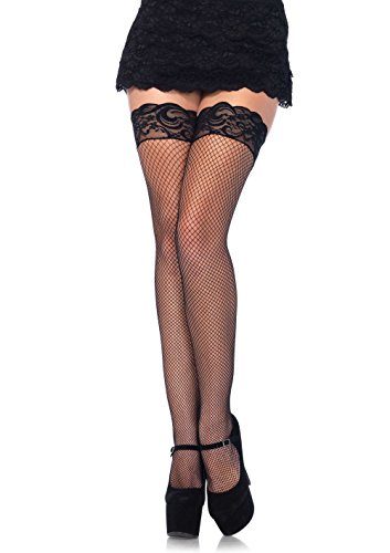 Leg-Avenue-Womens-Fishnet-Thigh-High-Stockings-with-Back-Seam-and-Silicone-Lace-Top-0