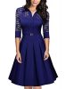 Missmay-Womens-Vintage-1950s-Style-34-Sleeve-Lace-Flare-A-line-Dress-SmallBright-Blue-0