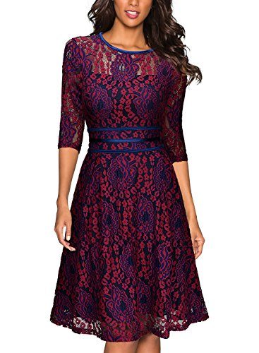 Miusol-Womens-Vintage-Floral-Lace-23-Sleeve-Cocktail-Evening-Party-Dress-0