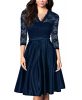 Mmondschein-Women-Vintage-1930s-Style-34-Sleeve-Black-Lace-A-line-Party-Dress-Blue-S-0