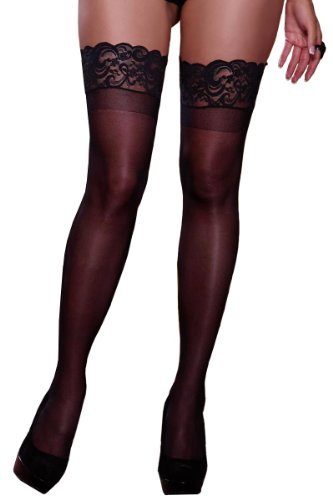 Plus-Size-Sheer-Thigh-High-With-Stay-Up-Silicone-Lace-Top-0